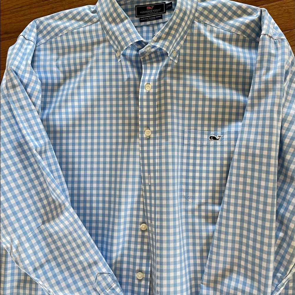 Vineyard Vines Blue Checkered Tucker Shirt